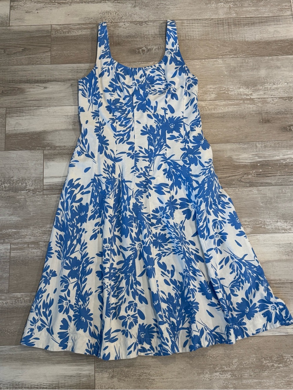 a new day Blue and White Floral Sundress